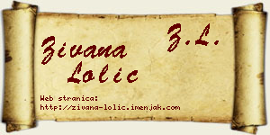 Živana Lolić vizit kartica
